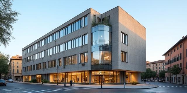 Exterior view of the Ospitalità Digitale office building in Novoli, Florence