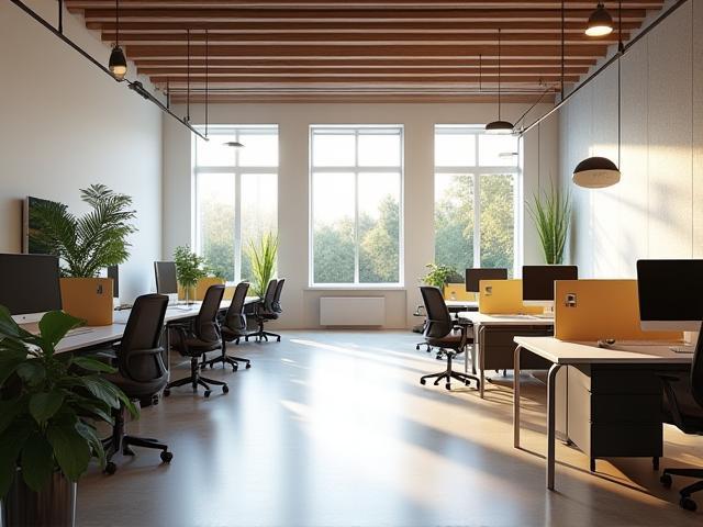 Modern and bright interior of Ospitalità Digitale's Florence office showing collaborative workspaces
