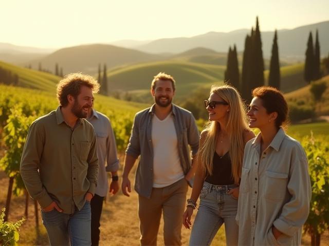 Ospitalità Digitale team enjoying an outdoor team building event in the Tuscan countryside